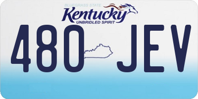 KY license plate 480JEV