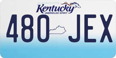KY license plate 480JEX