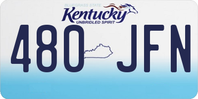 KY license plate 480JFN