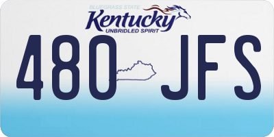 KY license plate 480JFS