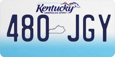 KY license plate 480JGY