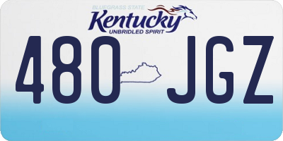 KY license plate 480JGZ