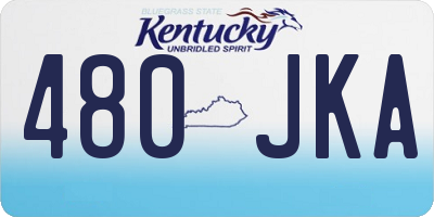 KY license plate 480JKA