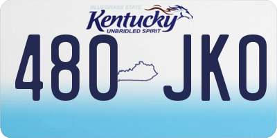 KY license plate 480JKO