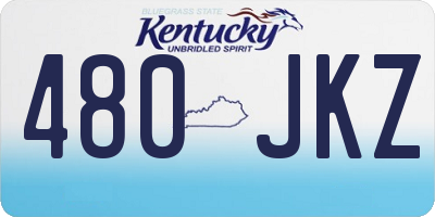 KY license plate 480JKZ