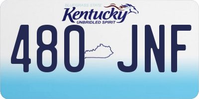 KY license plate 480JNF