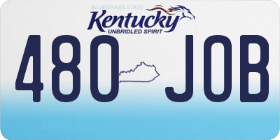 KY license plate 480JOB