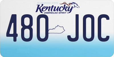 KY license plate 480JOC