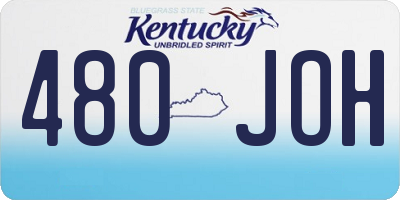 KY license plate 480JOH