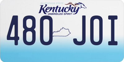 KY license plate 480JOI