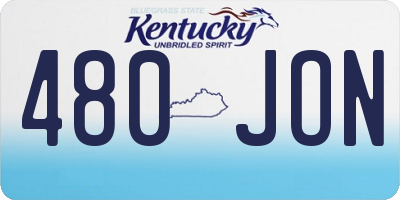 KY license plate 480JON
