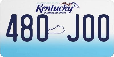 KY license plate 480JOO
