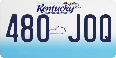 KY license plate 480JOQ