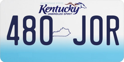 KY license plate 480JOR