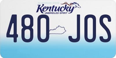 KY license plate 480JOS