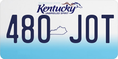 KY license plate 480JOT