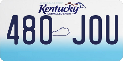 KY license plate 480JOU