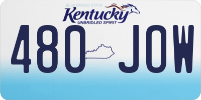 KY license plate 480JOW