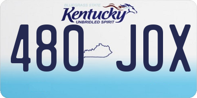 KY license plate 480JOX