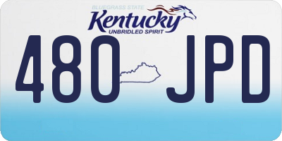 KY license plate 480JPD