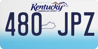 KY license plate 480JPZ