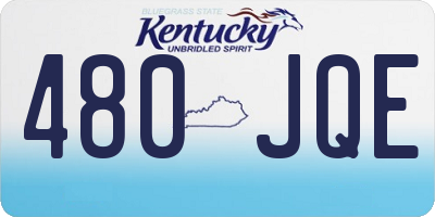 KY license plate 480JQE