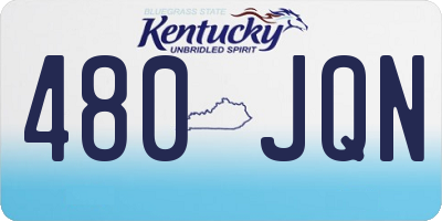 KY license plate 480JQN