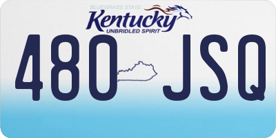 KY license plate 480JSQ