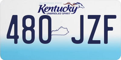 KY license plate 480JZF