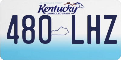 KY license plate 480LHZ