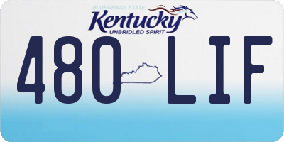 KY license plate 480LIF