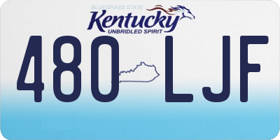 KY license plate 480LJF