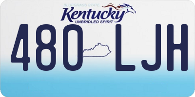 KY license plate 480LJH