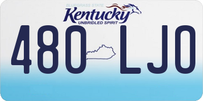KY license plate 480LJO
