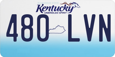 KY license plate 480LVN
