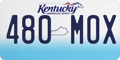 KY license plate 480MOX