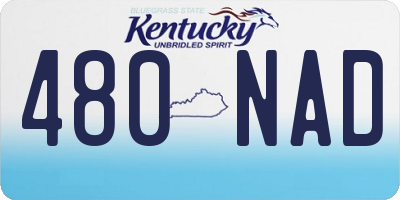 KY license plate 480NAD