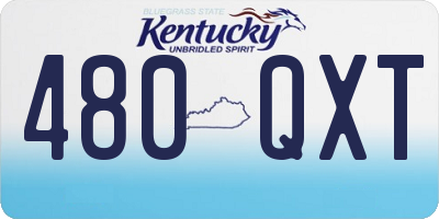 KY license plate 480QXT