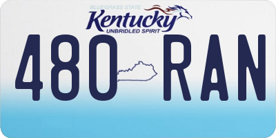 KY license plate 480RAN