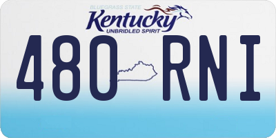 KY license plate 480RNI