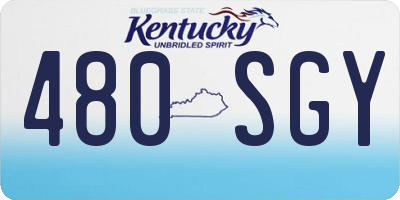 KY license plate 480SGY
