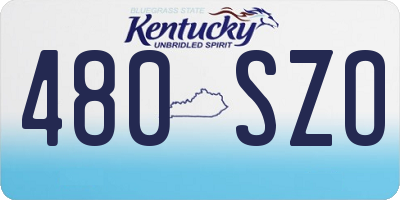 KY license plate 480SZO