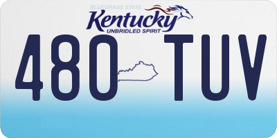 KY license plate 480TUV