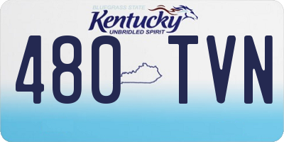 KY license plate 480TVN