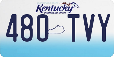 KY license plate 480TVY