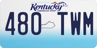 KY license plate 480TWM