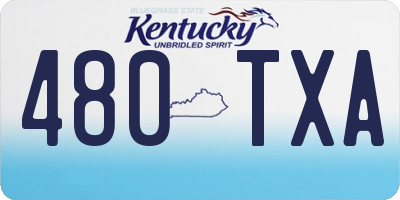KY license plate 480TXA