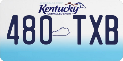KY license plate 480TXB