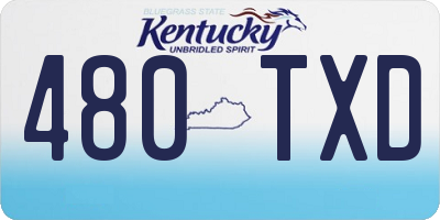 KY license plate 480TXD