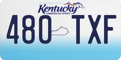 KY license plate 480TXF
